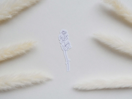 ملصق بتصميم الخزامى (أسود)