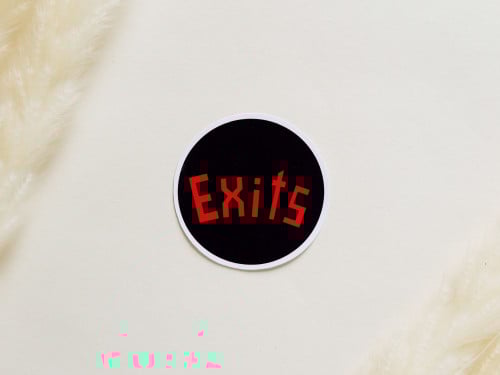 ملصق بتصميم عبارة Exits