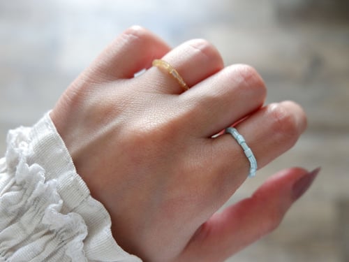 مجموعة من 2 خواتم سماوي وسكري