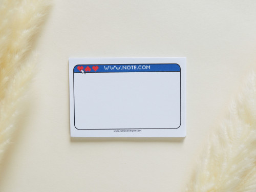 ورق ملاحظات بتصميم موقع إلكتروني