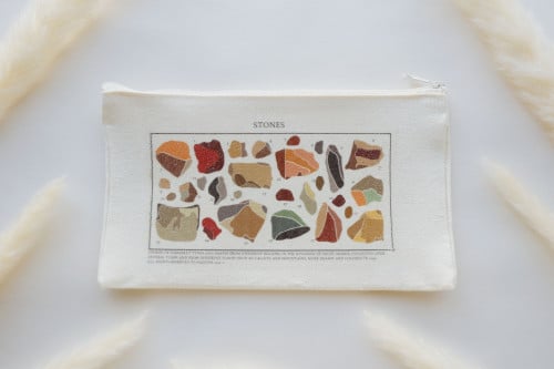 محفظة قماشية بتصميم احجار (بني)