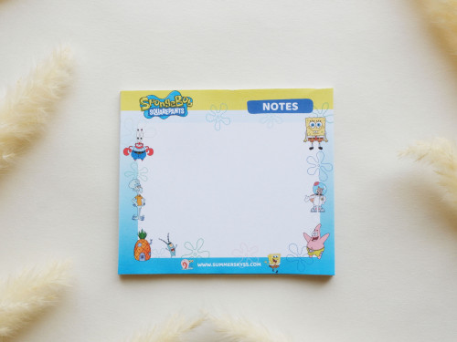 ورق ملاحظات بتصميم Spongebob