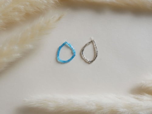 مجموعة من 2 خواتم أزرق ورصاصي