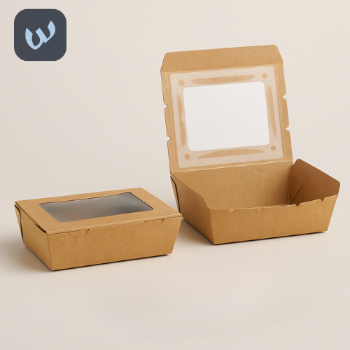 كرتون علب كرافت بغطاء شفاف - مقاسات متعددة بالجملة