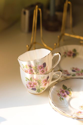 طقم شاي ثلاثي مرسوم يدويًا EBC Blackberry