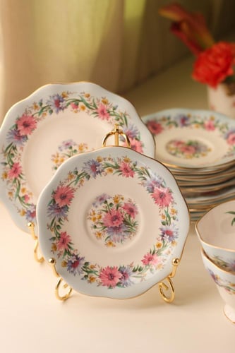 فولي بون شاينا بتصميم "زهور الكورن فلاور الزرقاء"