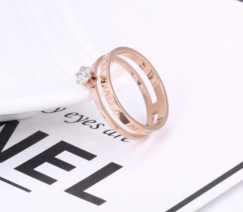 خاتم ذهبي بكريستال