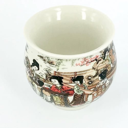 طقم شاي مكون من 8 قطع الكوب دبل مزخرف بالثقافة الص...