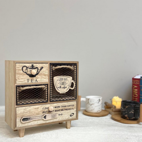دولاب كوفي خشبي صغير لمستلزمات الكوفي