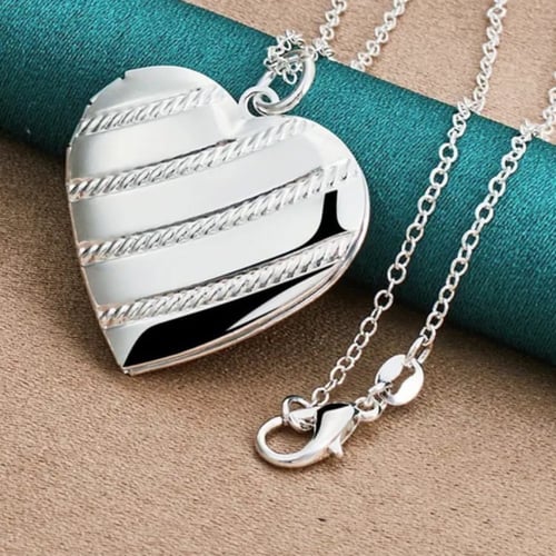 قلادة فضة عيار 925 شكل قلب