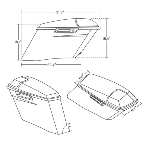 سدل باقز CVO مع فتحات سبيكر 5*7 اقفال كروم لدراجات...