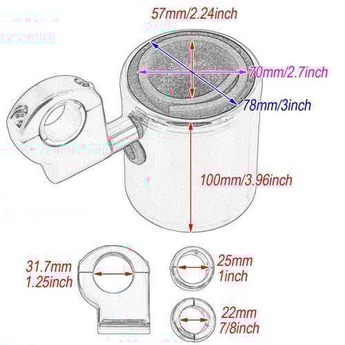 حامل اكواب من KRUZER KADDY مقاس 1 إنش - 1-1/4 إنش