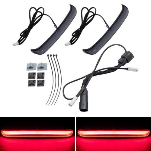HogWorkz Slimz LED Lights for Harley Touring Motorcycle Saddlebags (2014–2023 Models) – Smoke/Red Lens