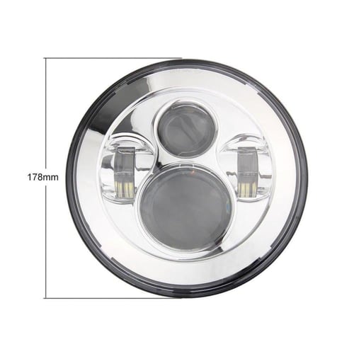 مصباح امامي ليد كروم / اسود ثنائي العدسات لدراجات...