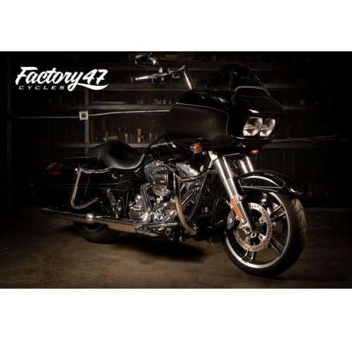 سدل قارد حامي من Factory 47 لون اسود / كروم لدراجا...