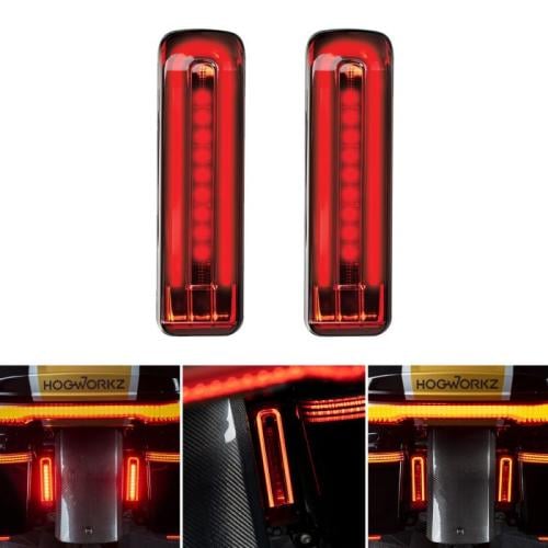 HOGWORKZ LumiproLED Saddlebag Filler Inserts for Harley Touring '14-'23 Red Lens
