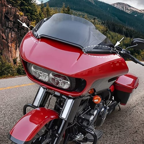 حافة جانبية سوداء للزجاج الأمامي هارلي ديفيدسون رو...