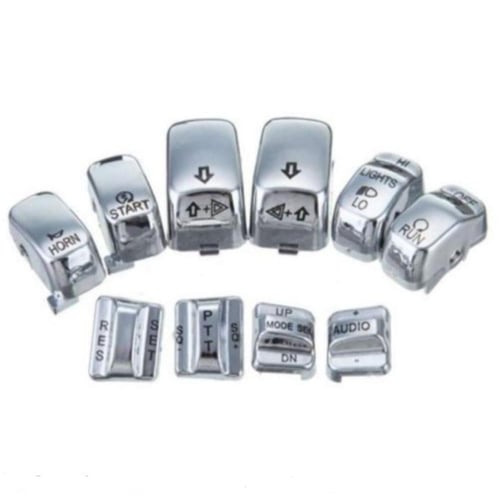 مجموعة أغطية مفاتيح BLACK-CHROME لدراجات هارلي تور...