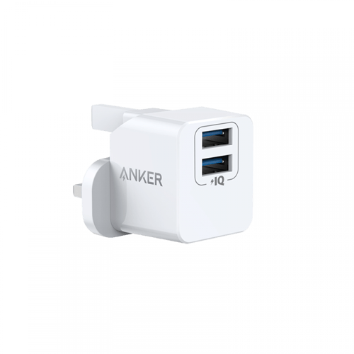 شاحن جداري انكر باوربورت صغير بمنفذين USB وقوة 12...