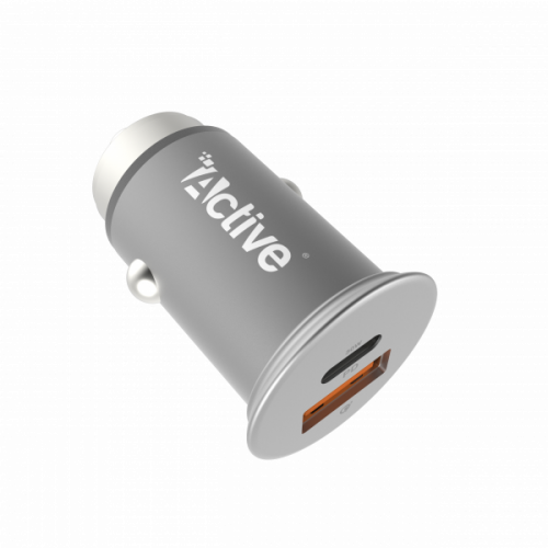 شاحن سيارة باللون الفضي من اكتيف بقوة 30 واط - قو...