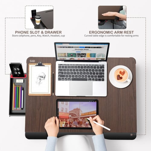 طاوله للابتوب سايجي متعدده الاستخدام - خشبي اسود