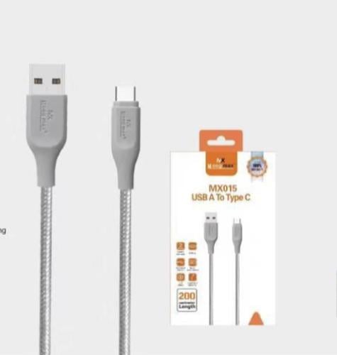 كيبل قماش تابسي موج ماكس بطول 2 متر رصاصي ثلاثه ال...