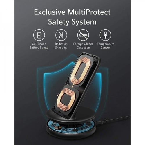 أنكر شاحن لاسلكي حامل باور ويف 2 حامل سنس أسود ذو...