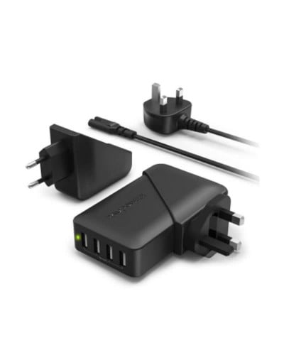 منصة راف باور شاحن جداري 4 منافذ وبأفياش متعددة وب...