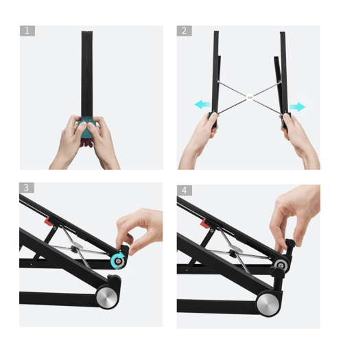 ستاند المونيوم سايجي للابتوب متعدد الوظائف - اسود