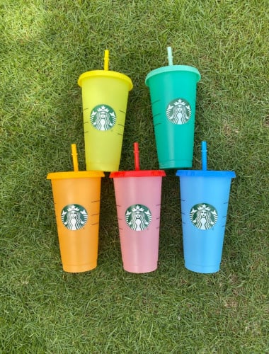 مجموعة 5 أكواب يتغير لونها بالبرودة