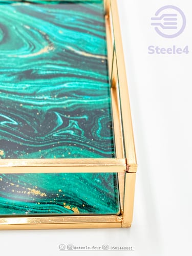 صينية زجاجية مستطيلة