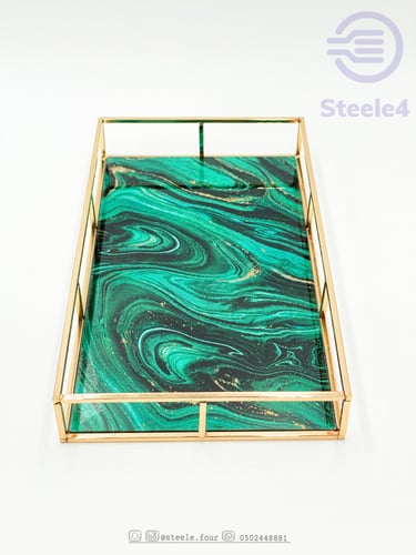 صينية زجاجية مستطيلة