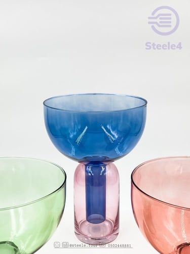 وعاء زجاجي من قطعتين بتصميم القمع المميز وقاعده مت...