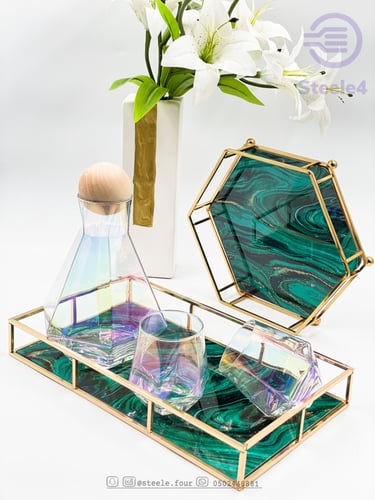 صينية زجاجية مستطيلة