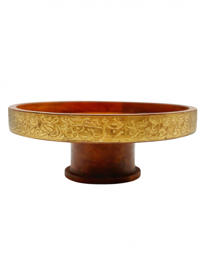 حامل كيك خشبي مزخرف بنقوش الاحرف العربية