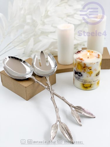طقم شوكة وملعقة استيل
