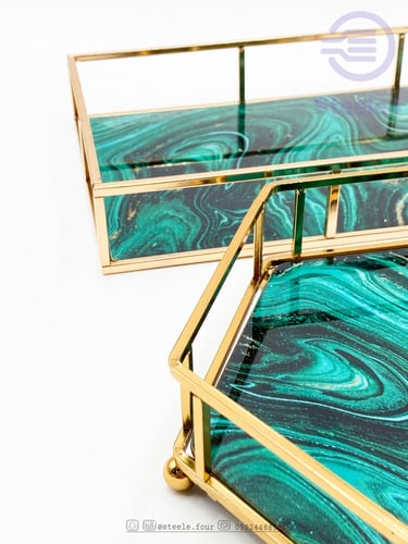 صينية زجاجية سداسية