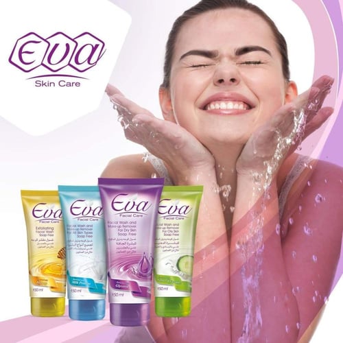 إيڤا غسول الوجه ومزيل المكياج ببروتينات الحليب لجم...