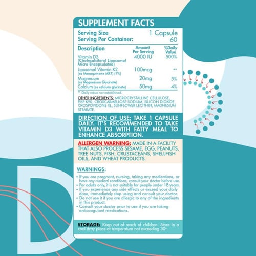 Organic Nation Liposomal D3+K2-60Capsules