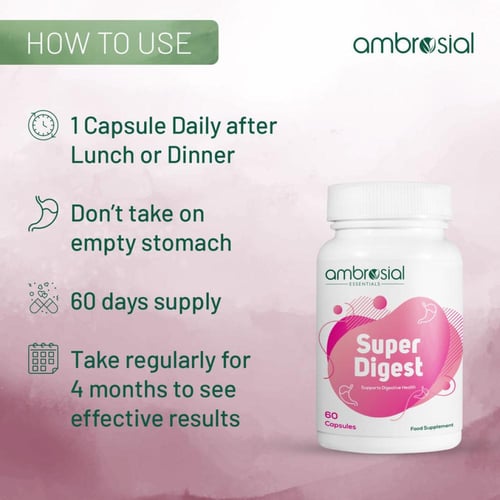 Ambrosial Super Digest Digestive Enzyme Supplement...
