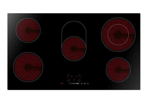 فرن مسطح كهرباء بلت ان ميديا 90 سم، 5 عيون، تحكم ل...