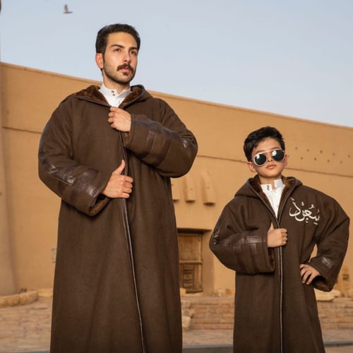 فروه رجالي شتوي لون بني - متجر روشن