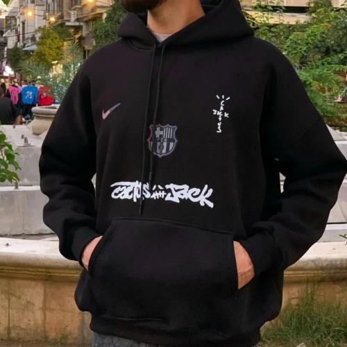 هودي برشلونة ترافيس 2026 لون اسود بتصميم انيق