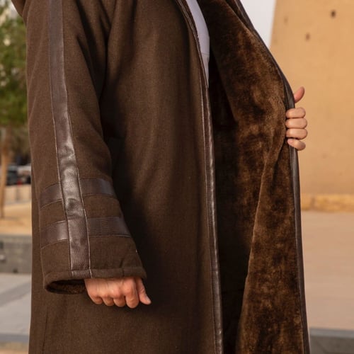 فروه رجالي شتوي لون بني - متجر روشن