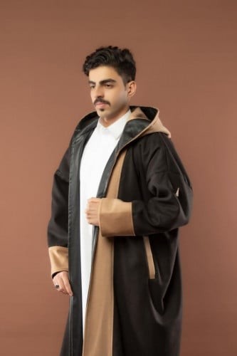 فروه شتويه رجاليه جوخ لون اسود وبيج تنلبس جهتين