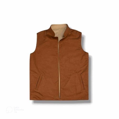 سديري شتوي رجالي بلونين بني وجملي - تصميم أنيق ودا...