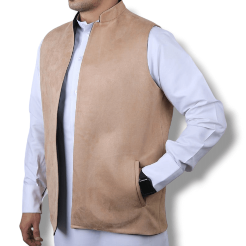 سديري جوخ شتوي بلونين جملي فاتح - أسود