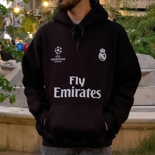 هودي ريال مدريد 2026 لون اسود بتصميم عصري