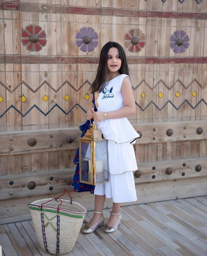 فستان بناتي رمضاني شالكي أزرق فخم