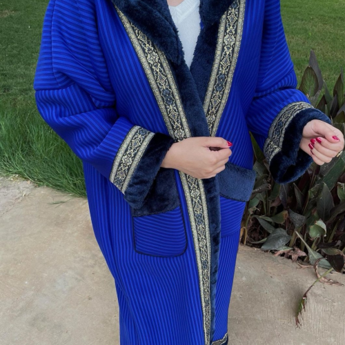 فروة نسائيه شتوية لون أزرق - متجر روشن